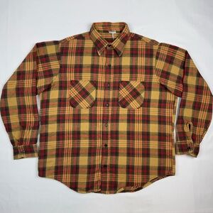 Vtg Big Mac JC Penney Mens Flannel Shirt XL Tall 70s Plaid Cotton Long Sleeve A1
